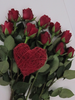 Blumenstrauss,"Rote Rosen Gruss mit Herz"