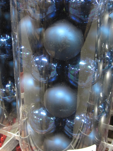 16 Weihnachts-Kugeln aus Glas,matt und glänzend,gemischt, Ø 40mm,Farbe blau,am Draht