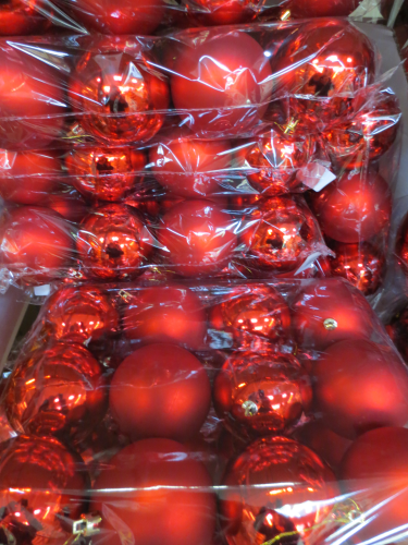 6 Outdoor-Weihnachts-Kugeln aus Kunststoff,unzerbrechlich, Ø 80mm,Farbe rot