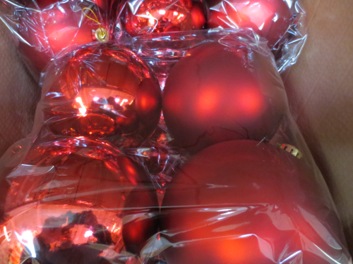 2 Outdoor-Weihnachts-Kugeln aus Kunststoff,unzerbrechlich, Ø 120 mm,Farbe rot