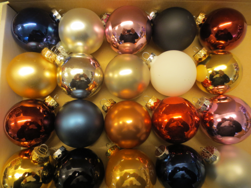 16 Weihnachts-Kugeln aus Glas,gemischt,Ø 40 mm,Farbe bunt gemischt,