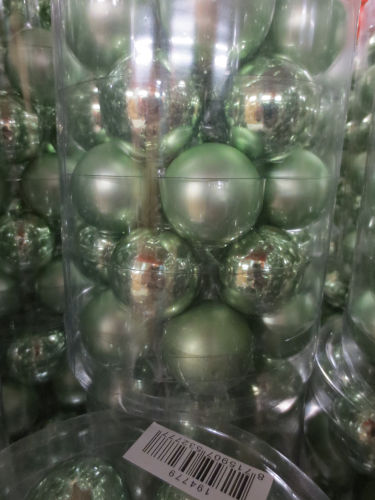 16 Weihnachts-Kugeln aus Glas,matt und glänzend,gemischt, Ø 40mm,Farbe lichtgrün