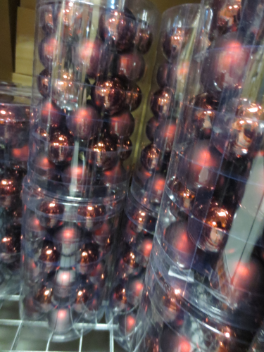 16 Weihnachts-Kugeln aus Glas,matt und glänzend,gemischt, Ø 40mm,Farbe rost