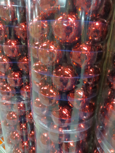 16 Weihnachts-Kugeln aus Glas,matt und glänzend,gemischt, Ø 40mm,Farbe dunkelrotrot