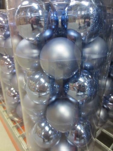 12 Weihnachts-Kugeln aus Glas,matt und glänzend,gemischt,Ø 60 mm,Farbe lichtblau