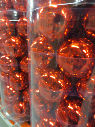 8 Weihnachts-Kugeln aus Glas,matt und glänzend, Ø 80mm,Farbe rot